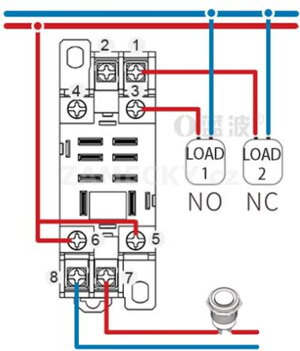 Zapojení relé jako přepínač mezi NO a NC