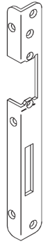 Úhlový protiplech se zúženou čelní stranou s přípravou pro elektrický otevírač (otvor pro montáž otevírače)