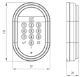 Smartair Wall Reader UoC+PIN nákres