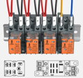Relé DIN 12V DC /230V relé+patice