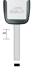 Klíč s přípravou pro čip Audi HU162U