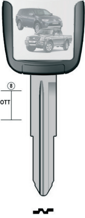 Klíč s přípravou pro čip Mitsubishi MT1U