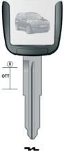 Klíč s přípravou pro čip Peugeot MT8SU