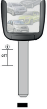 Klíč s přípravou pro čip Peugeot PG33U