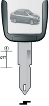 Klíč s přípravou pro čip Peugeot RN30U