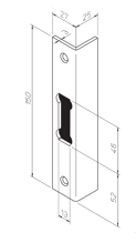 Zahnutý protiplech pro hákové zámky ABLOY 0065