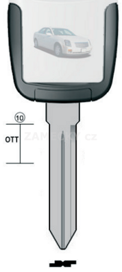 Klíč s přípravou pro čip Chevrolet B99U