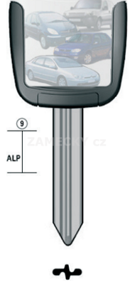 Klíč s přípravou pro čip Fiat CN22U