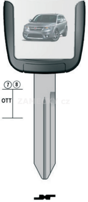 Klíč s přípravou pro čip Fiat Y160U