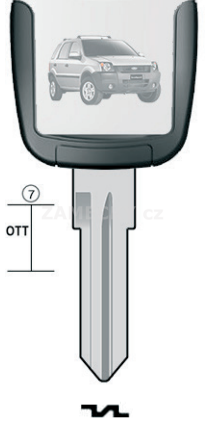 Klíč s přípravou pro čip Ford FC7U