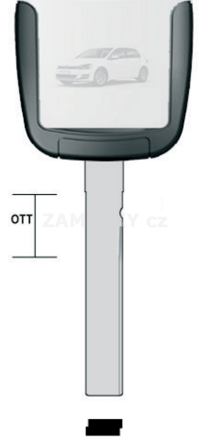 Klíč s přípravou pro čip Audi HU163SU