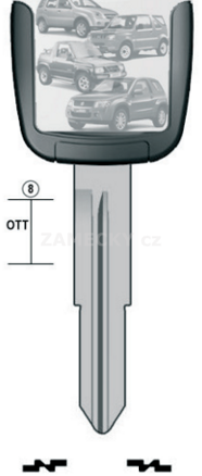 Klíč s přípravou pro čip Suzuki SU17U/SU17SU
