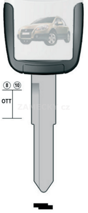 Klíč s přípravou pro čip Fiat SU19U