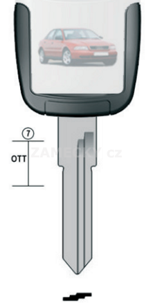 Klíč s přípravou pro čip Škoda V35U