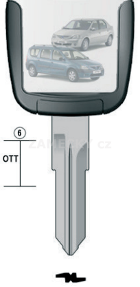 Klíč s přípravou pro čip Dacia VE20U