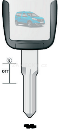 Klíč s přípravou pro čip Dacia VE25U