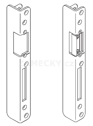 Protiplech hlavního zámku G-U úhlový s kolíkem pro falcovou mezeru 4 mm