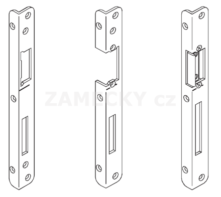 Protiplech hlavního zámku G-U úhlový se zúženou čelní hranou pro falcovou mezeru 4 mm