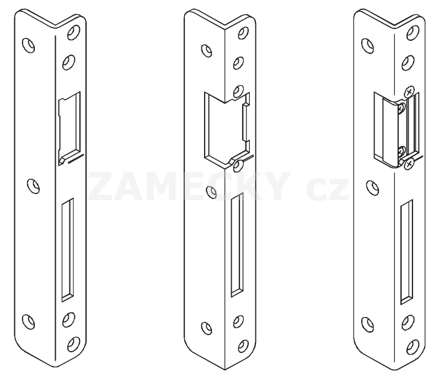 Protiplech hlavního zámku G-U úhlový pro falcovou mezeru 4 mm