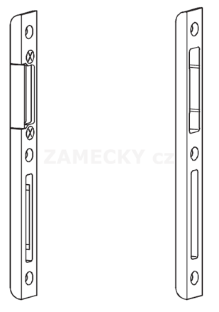 Protiplech hlavního zámku G-U k zafrézování pro falcovou mezeru 4 mm