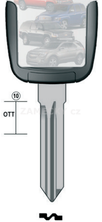 Klíč s přípravou pro čip Opel B106U