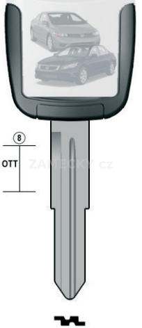 Klíč s přípravou pro čip Opel HD90U