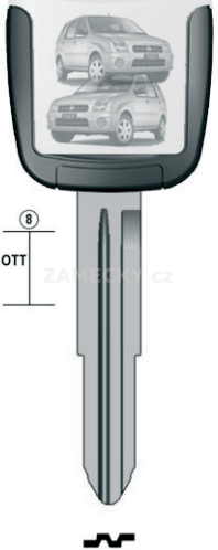 Klíč s přípravou pro čip Suzuki SU15U