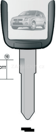 Klíč s přípravou pro čip Suzuki SU18U