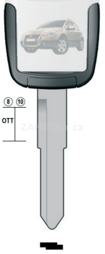 Klíč s přípravou pro čip Opel SU19U