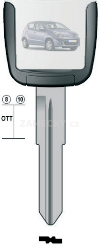 Klíč s přípravou pro čip Nissan SU20U