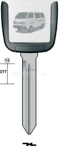 Klíč s přípravou pro čip Suzuki SU21U