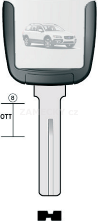 Klíč s přípravou pro čip Volvo VL17U