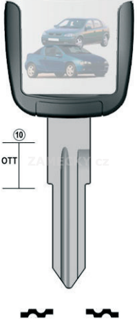 Klíč s přípravou pro čip Opel VX1U/VX2U