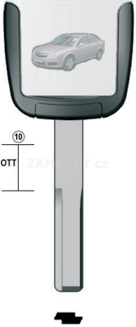 Klíč s přípravou pro čip Opel VX4U