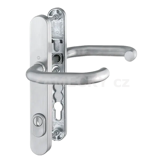 Bezpečnostní kování HOPPE Paris – Klika/Klika (Protipožární, panikové, F1 Hliník, rozteč 92 mm)