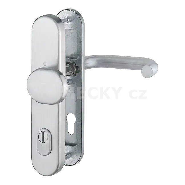 Bezpečnostní kování HOPPE Paris – Klika/Koule (Protipožární, panikové, F1 Hliník, rozteč 72 mm)