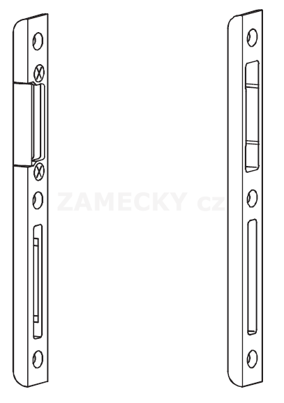 Protiplech hlavního zámku G-U k zafrézování pro falcovou mezeru 4 mm